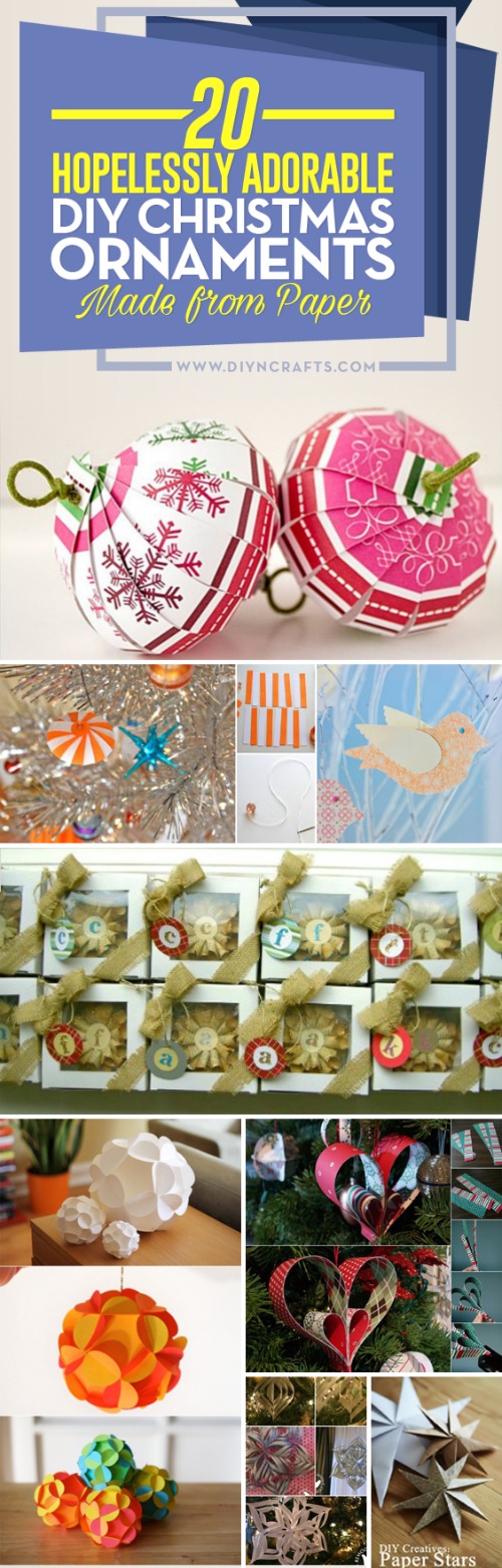 20 Hopelessly Adorable DIY Christmas Ornaments Made from Paper