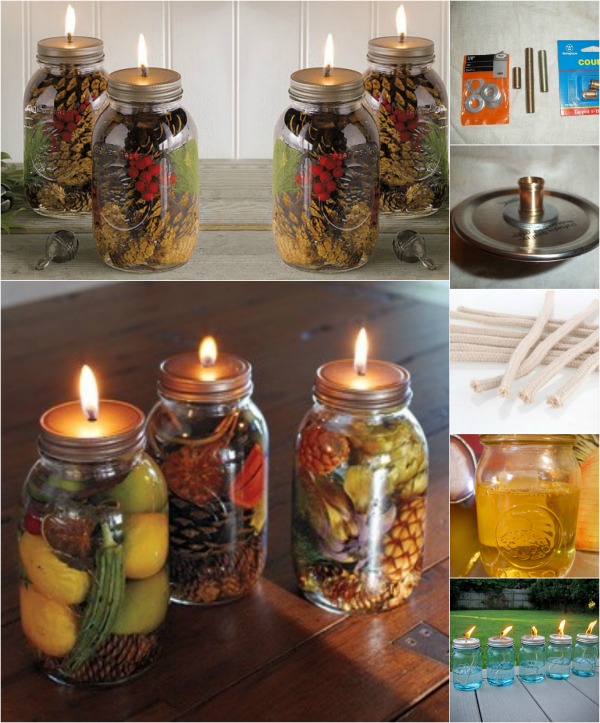 Fabulous DIY Scented Mason Jar Oil Candles - DIY & Crafts