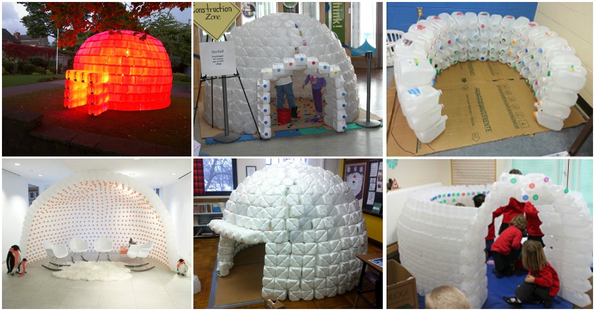 milk igloo jug build recycling crafts diy