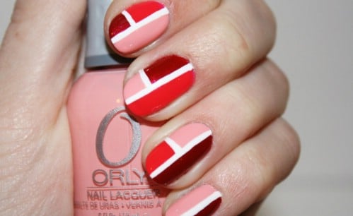 Color Blocking - 20 Ridiculously Cute Valentine’s Day Nail Art Designs