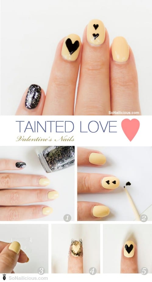 Non-Red - 20 Ridiculously Cute Valentine’s Day Nail Art Designs
