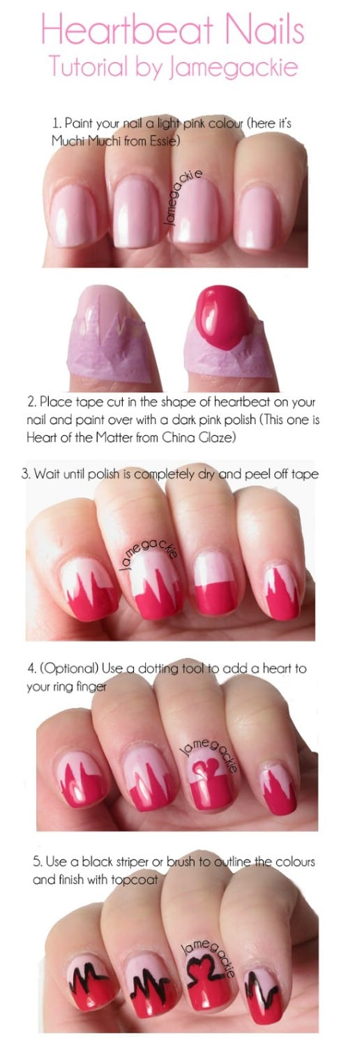 Heartbeat - 20 Ridiculously Cute Valentine’s Day Nail Art Designs