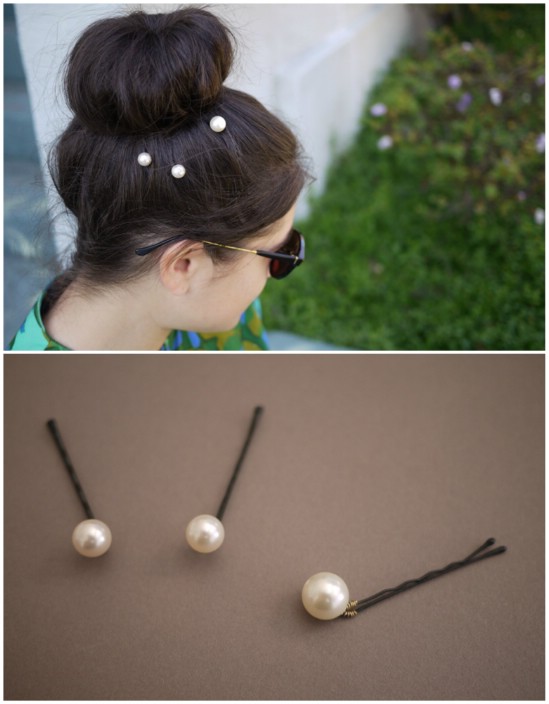 DIY Pearl Pins - 21 Unexpectedly Stylish Ways to Wear Bobby Pins