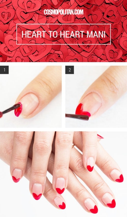 Heart Tips - 20 Ridiculously Cute Valentine’s Day Nail Art Designs