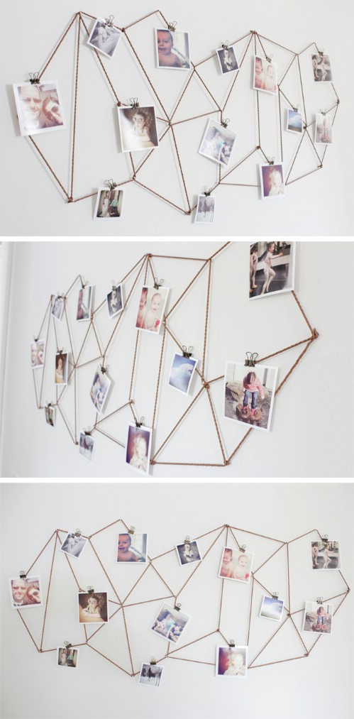 Geometric Wiring - 20 Cleverly Creative Ways to Display Your Cherished Photos