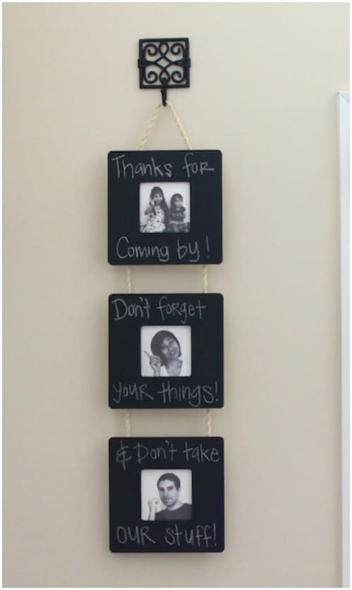 Hanging Chalkboard Frame - 20 Cleverly Creative Ways to Display Your Cherished Photos