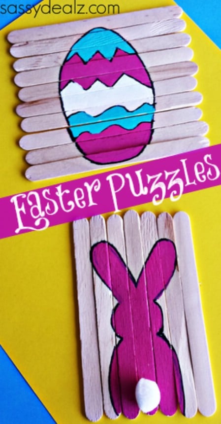 Popsicle stick Easter puzzles