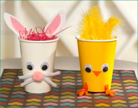 Chick and bunny treat holders