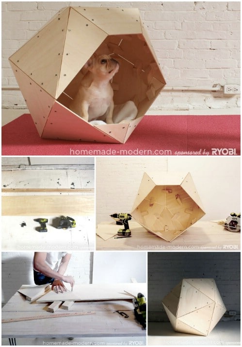 Modern Geometrics - 15 Brilliant DIY Dog Houses With Free Plans For Your Furry Companion