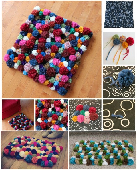 Cuddly Pom Poms - 30 Magnificent DIY Rugs to Brighten up Your Home