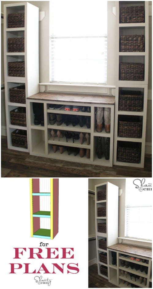 Modular shoe storage cubbies - 50 Decorative Rustic Storage Projects For a Beautifully Organized Home