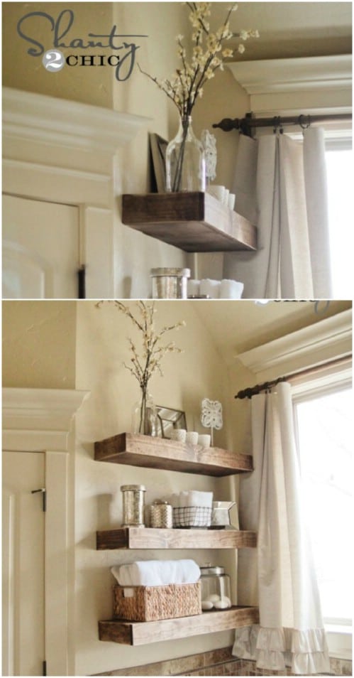 Simple rustic shelves - 50 Decorative Rustic Storage Projects For a Beautifully Organized Home