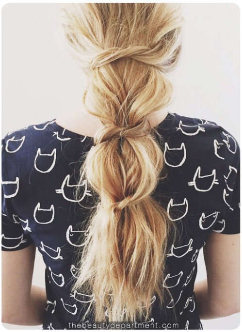 The Messy Knotted Ponytail