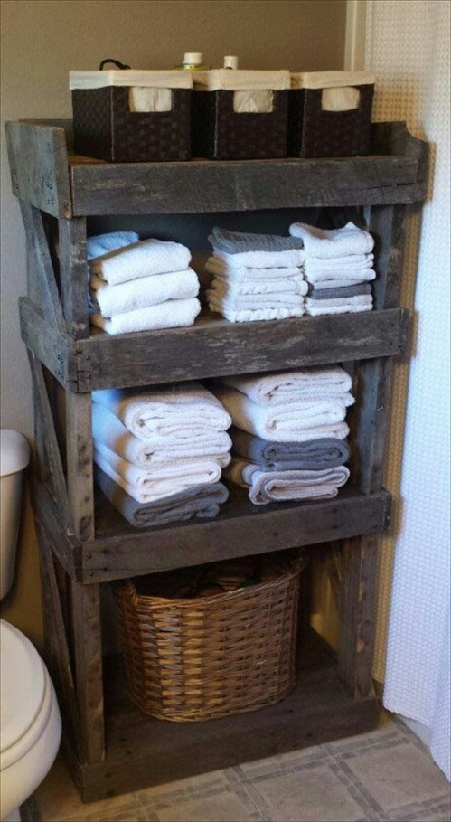 Bathroom organizer - 50 Decorative Rustic Storage Projects For a Beautifully Organized Home