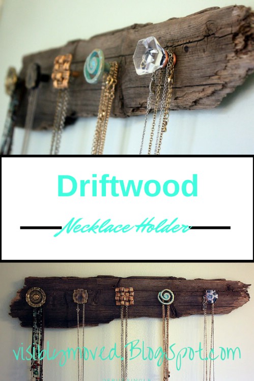 Driftwood necklace holder - 50 Decorative Rustic Storage Projects For a Beautifully Organized Home