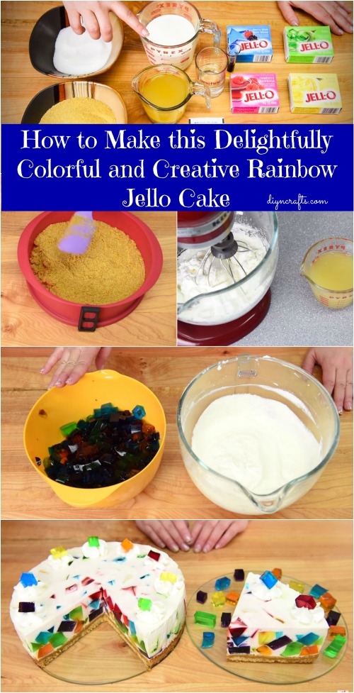 How to Make this Delightfully Colorful and Creative Rainbow Jello Cake...