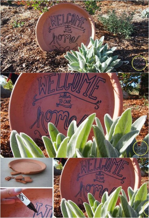 Saucer Welcome Sign