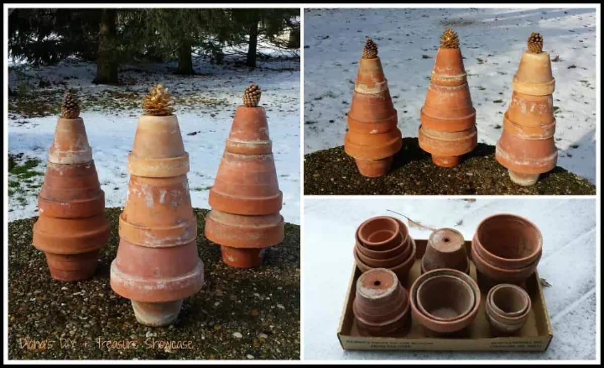 DIY Christmas Trees from pots.