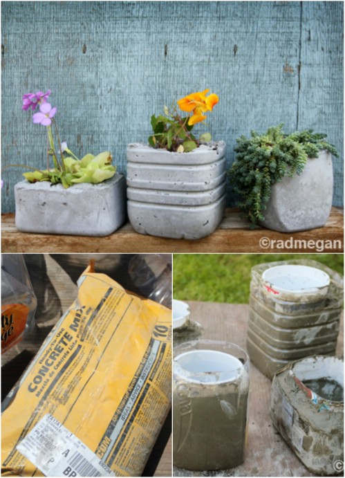 Make molded concrete planters.