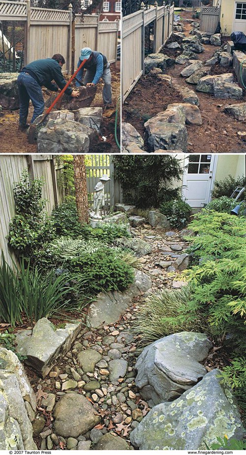Create a dry creek garden.