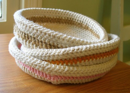 Crocheted baskets