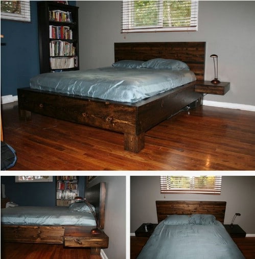 Bed with Floating Nightstands