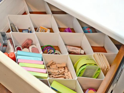 Try using drawer dividers.