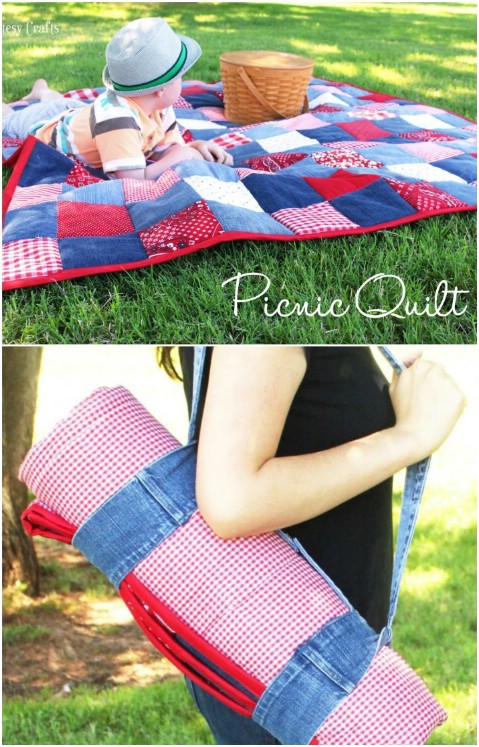 Picnic quilt holder thing looks cool!