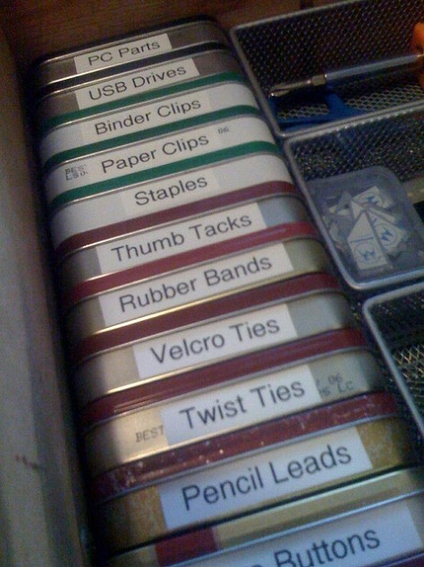 Organize your supplies into Altoids tins.