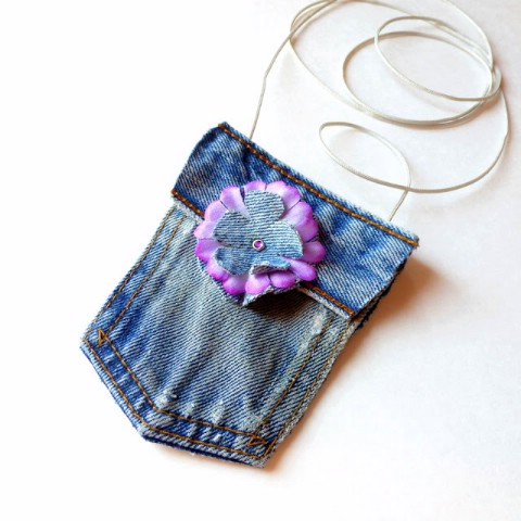 Make an adorable little jean purse.