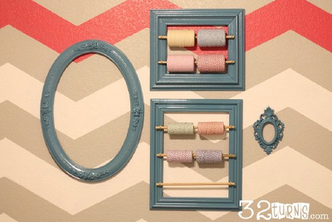 Store twine using a picture frame.