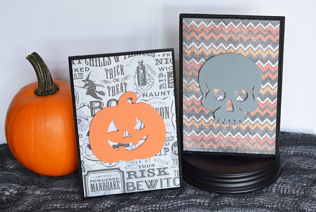 Halloween plaques by pumpkin