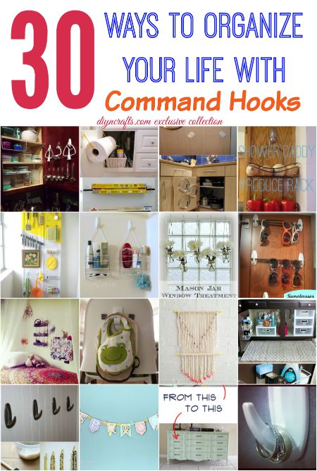 30 Wonderful Ways to Organize your Life with Command Hooks {Round up}
