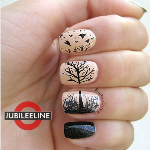 Amazing autumn/winter picture nails