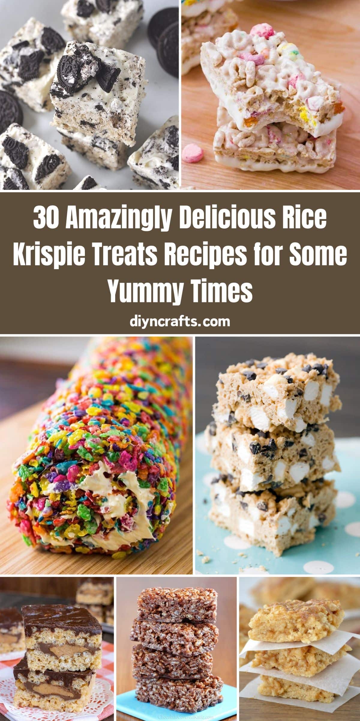 30 Amazingly Delicious Rice Krispie Treats Recipes for Some Yummy Times collage.