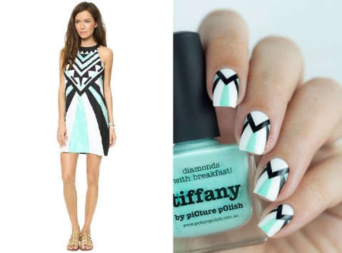 Mara Hoffman dress-inspired nails