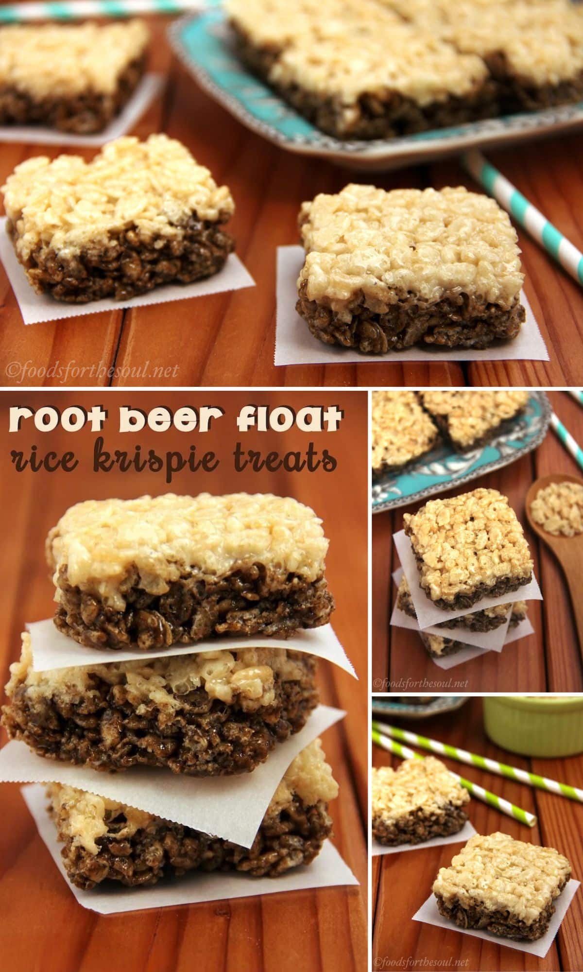 Root Beer Float Rice Krispie Treats