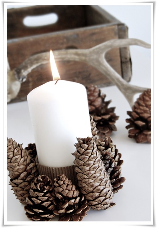 Pinecone Candle Holders