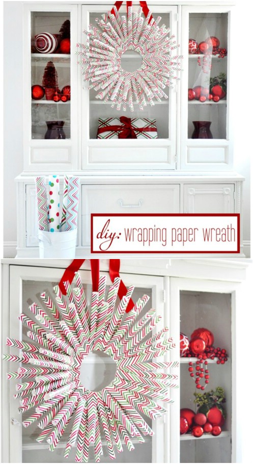 Wrapping Paper Wreath