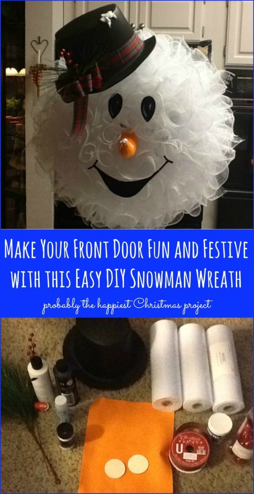 Make Your Front Door Fun and Festive with this Easy DIY Snowman Wreath {Probably the cutest Christmas project!}