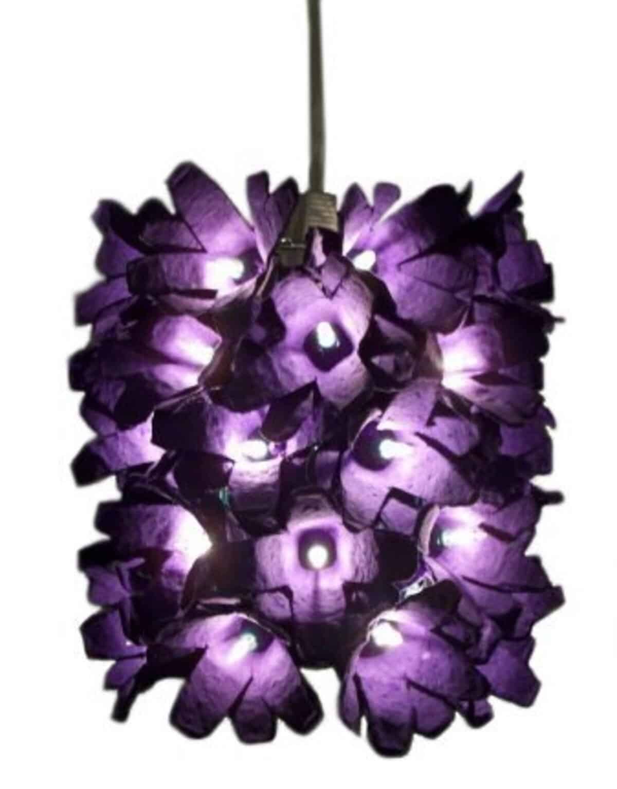 Egg Carton Hanging Flower Lamp