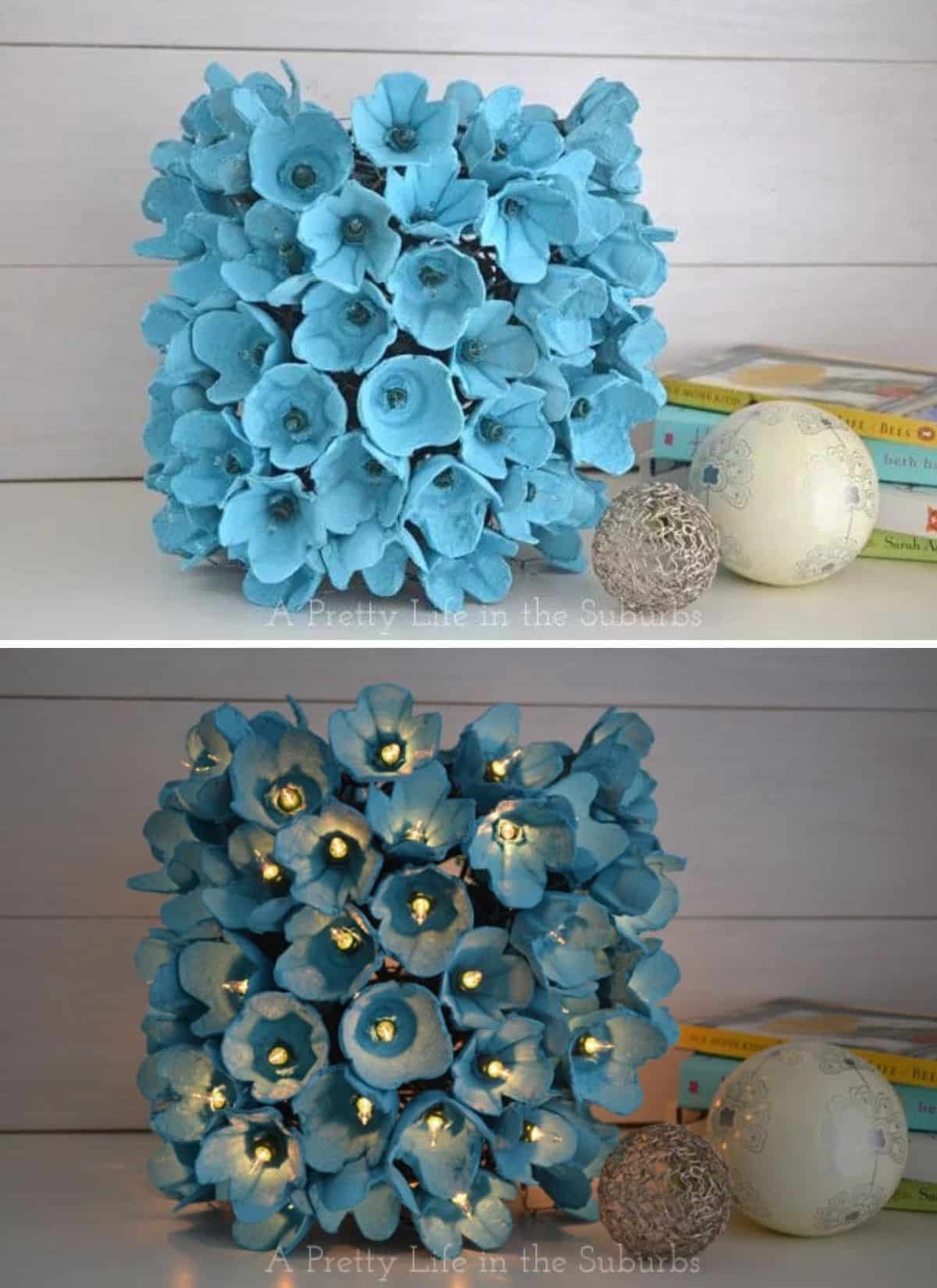 Gorgeous Egg Carton Flower Lamp