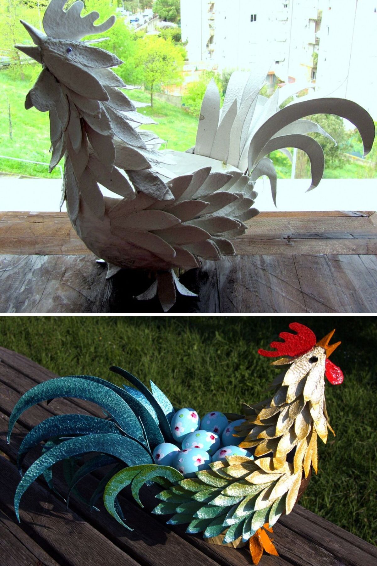 Gorgeous Egg Carton Rooster for Easter