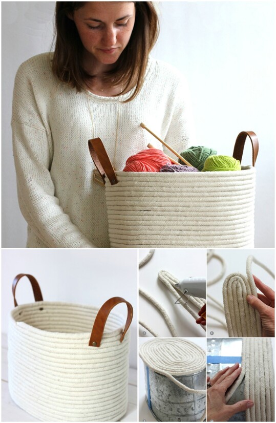 12. Make a No-Sew Rope Coil Basket