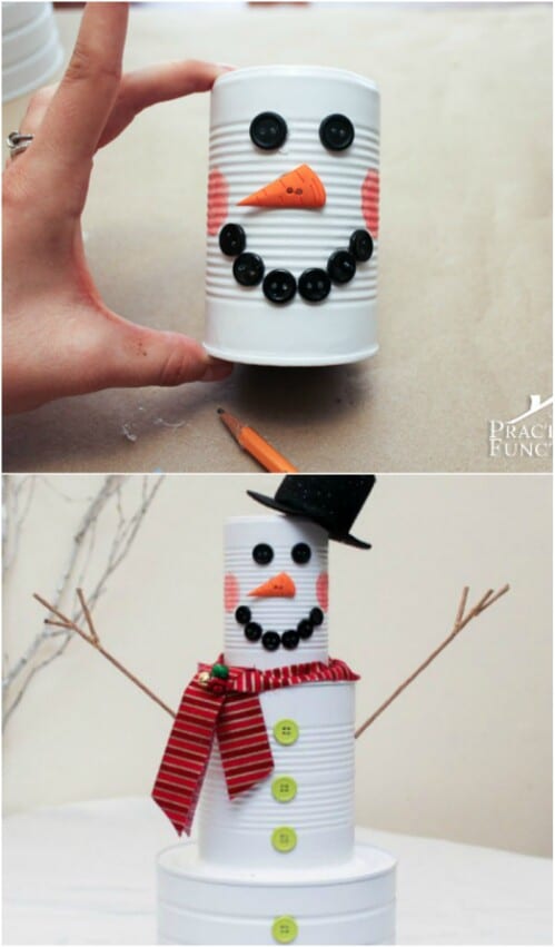 Tin Can Snowman for the Holidays