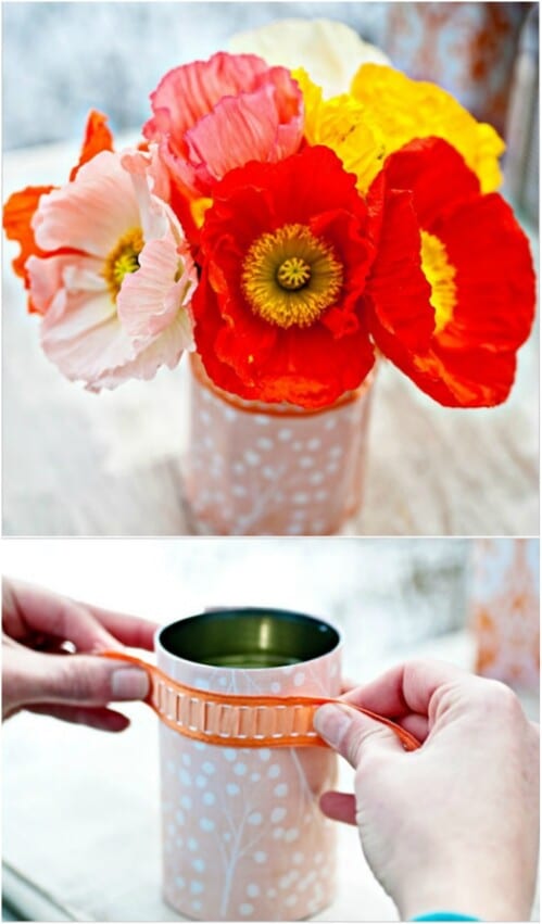 Make DIY Floral Container Covers for Tin Cans