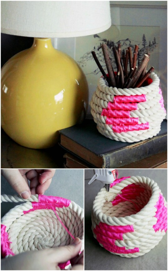 5. Create a coiled rope basket.