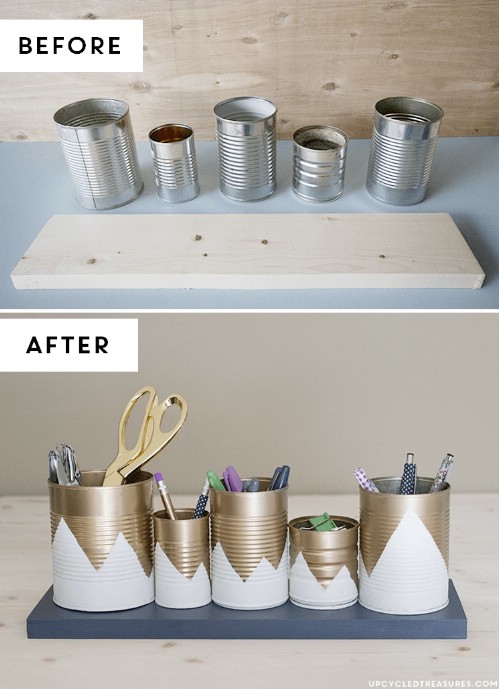 Upcycled Tin Can Organizers