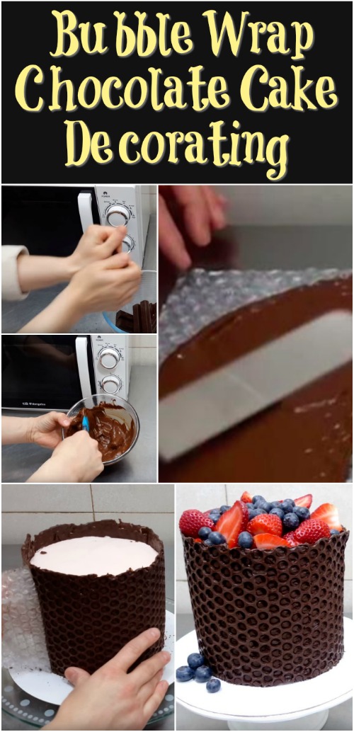 Genius Cake-Hack: Bubble Wrap Chocolate Cake Decorating