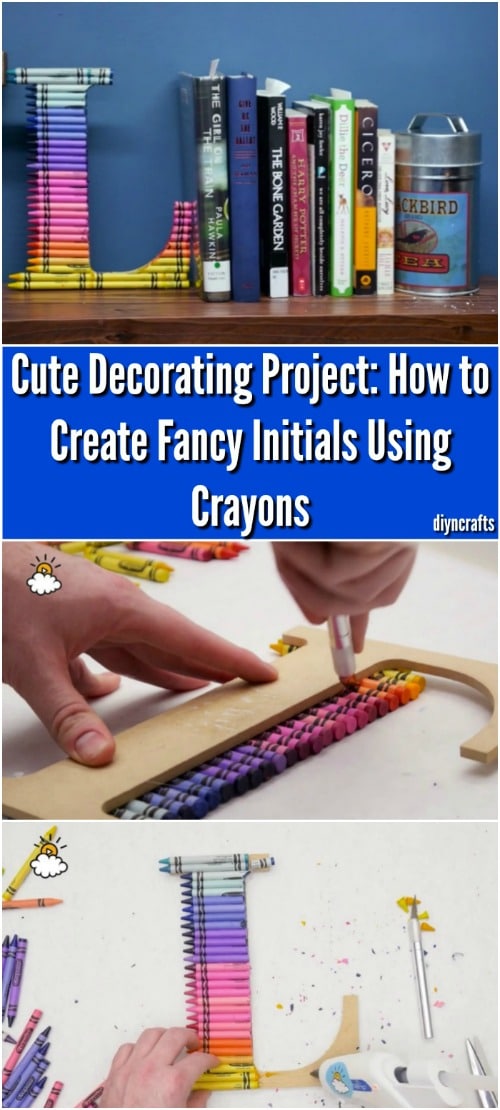 Cute Decorating Project: How to Create Fancy Initials Using Crayons {Easy Project}